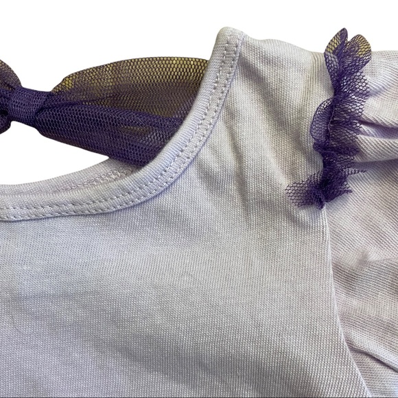Disney Frozen, lavender T-shirt with Elsa on the front m. Purple ruffles, 24 mo. - Picture 6 of 7